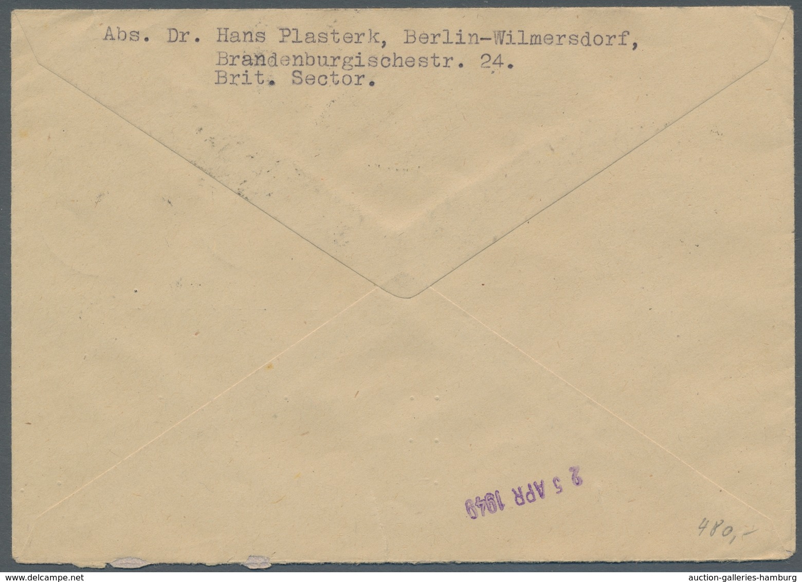 Berlin: 1949, "Stephan" Komplett Auf Satz-R-Brief Von BERLIN-HALENSEE 1 U 21.4.49 Nach Herzogenbosch - Other & Unclassified