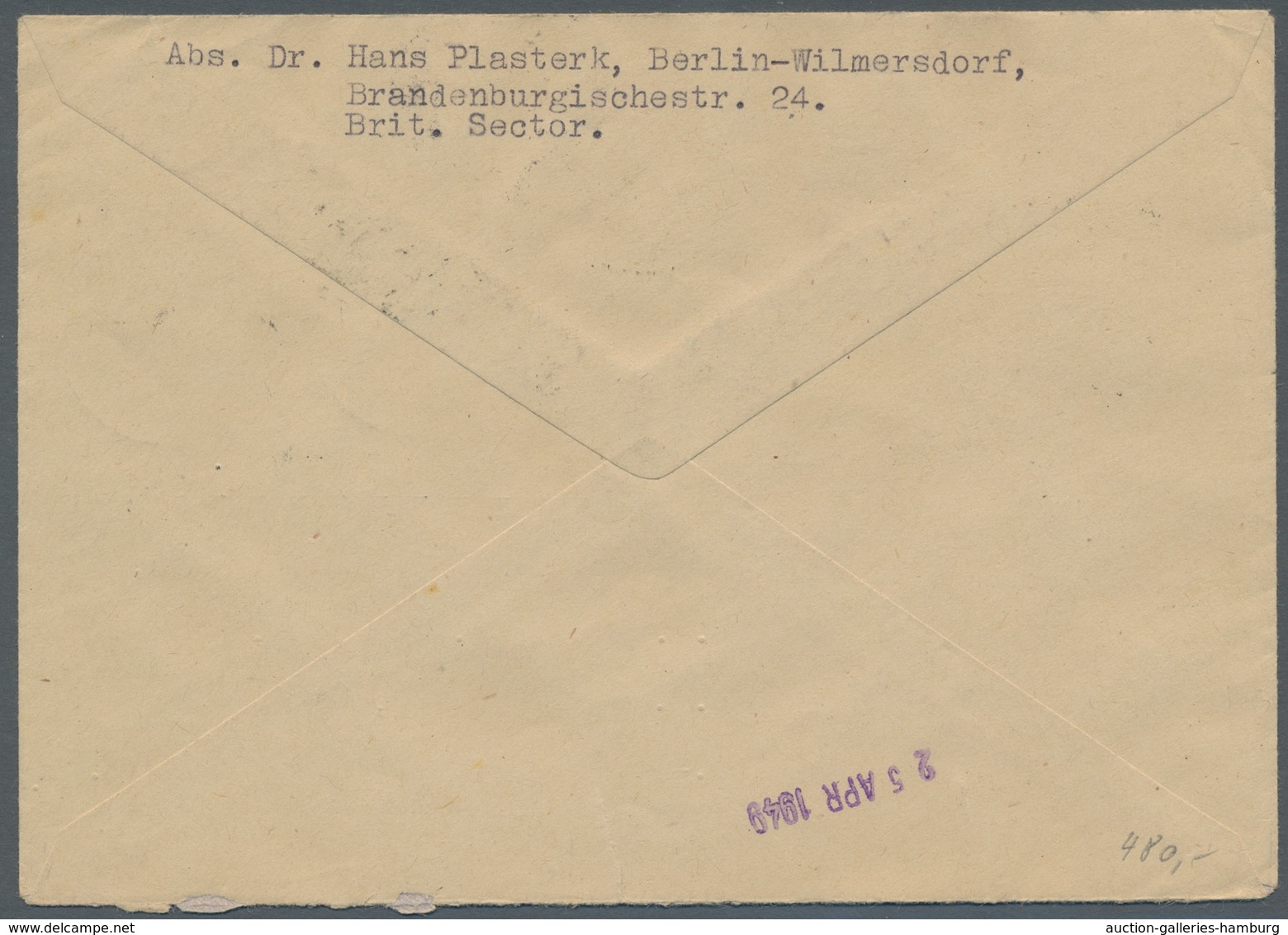Berlin: 1949, "Stephan" Komplett Auf Satz-R-Brief Von BERLIN-HALENSEE 1 U 21.4.49 Nach Herzogenbosch - Andere & Zonder Classificatie