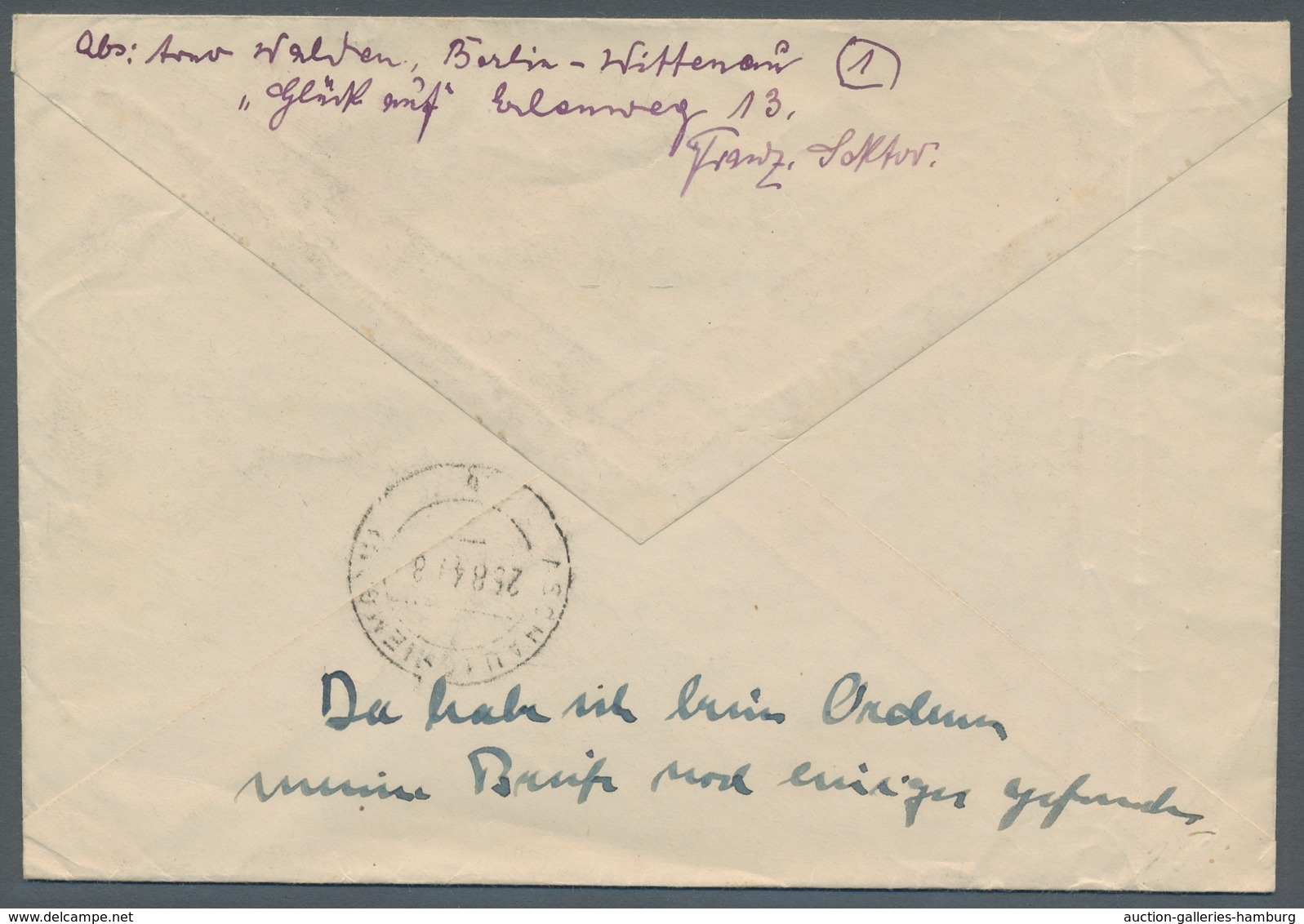 Berlin: 1949, "16 Pfg. Stephan", Drei Werte Mit Zusatzfrankatur Und Zwei Stahlstich-Essays Der Bunde - Sonstige & Ohne Zuordnung