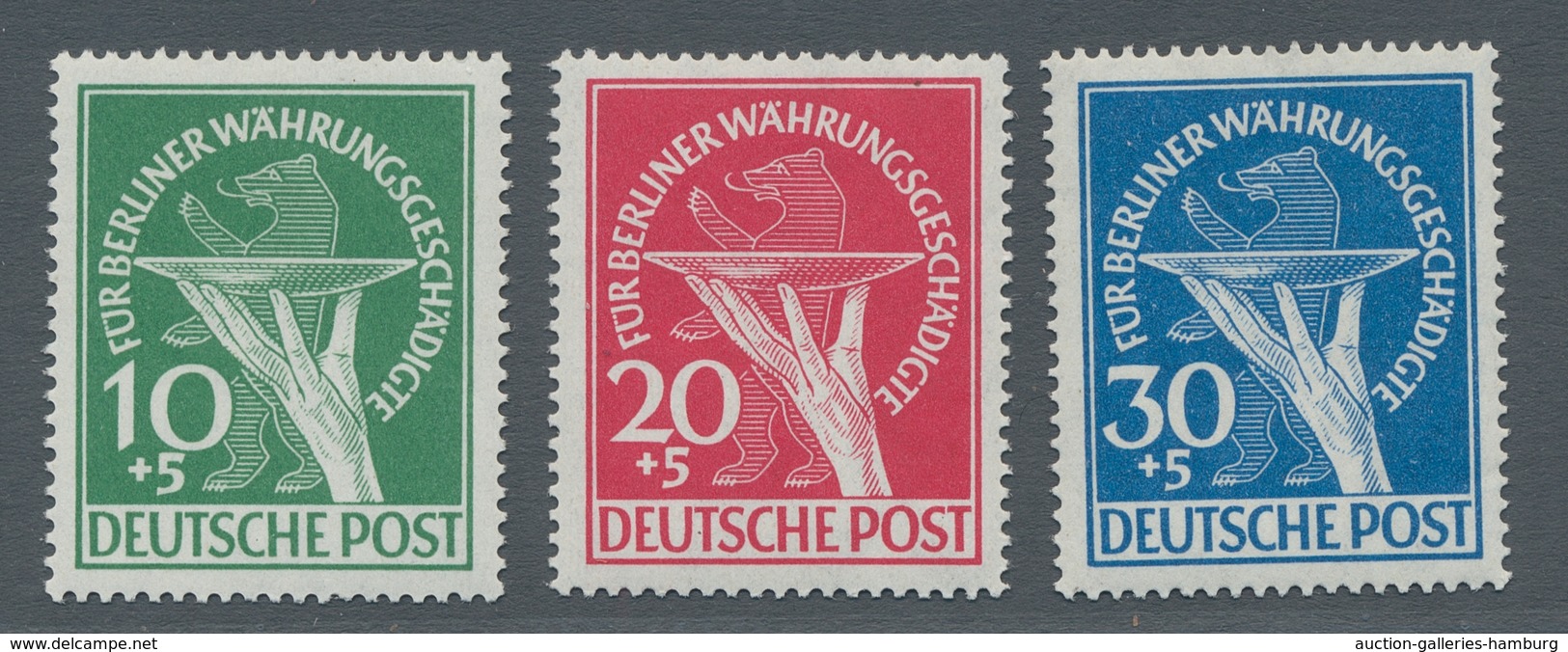 Berlin: 1949, Währungsgeschädigten-Satz Mit Plattenfehler Auf Der 30 Pfennig, Postfrisch, Mi. 470,- - Sonstige & Ohne Zuordnung