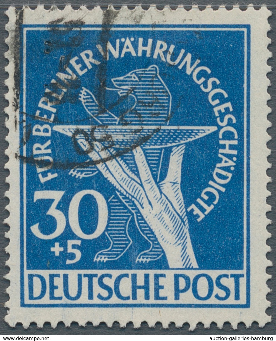 Berlin: 1949, 30 Pf Währungsgeschädigte Mit PLATTENFEHLER " Opferschale Mit Zusätzlichen Strich", Ge - Otros & Sin Clasificación