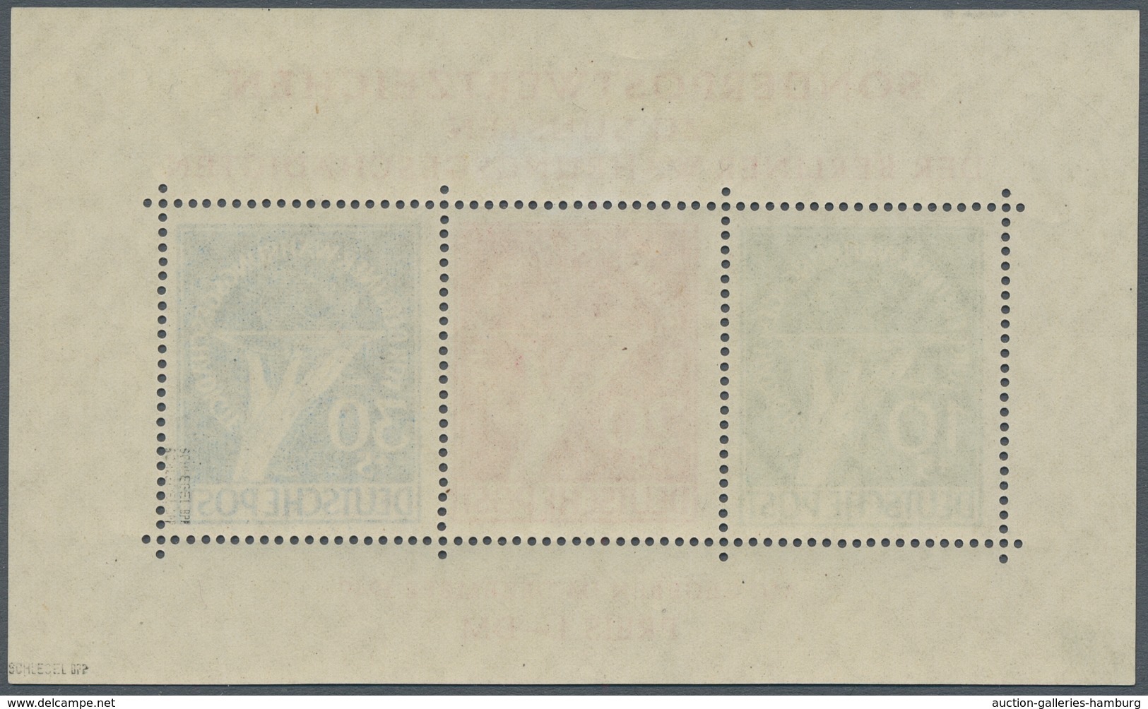 Berlin: 1949, "Währungeschädigten-Block Mit PLF Bei Der 10 Und 30 Pfg.", Ugebrauchter Block Mit Zart - Andere & Zonder Classificatie