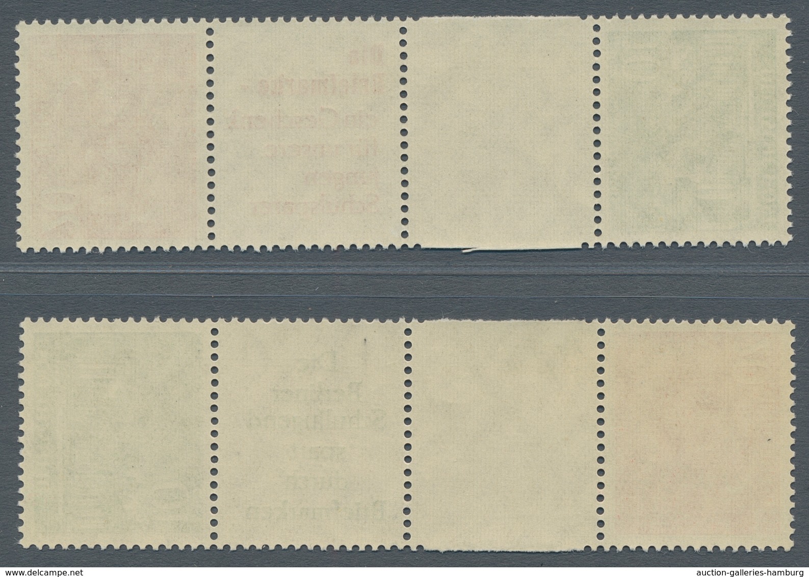 Berlin - Zusammendrucke: 1952, "Bauten", Beide Kehr-Zusammendruckkombinationen In Tadellos Postfrisc - Zusammendrucke