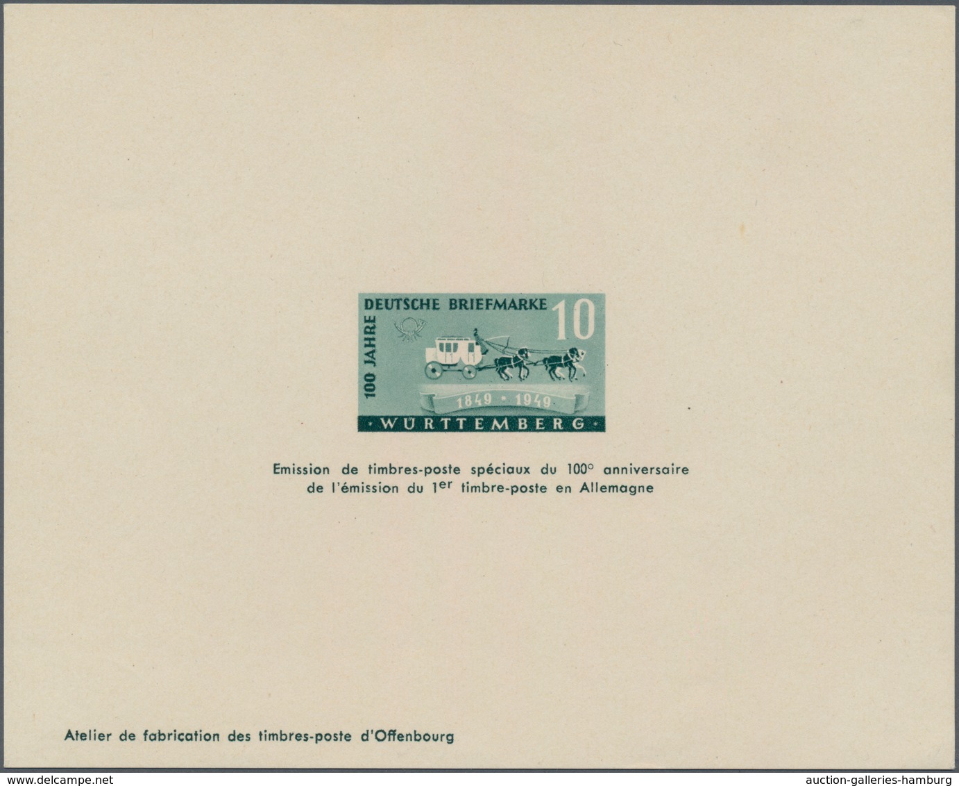 Französische Zone - Württemberg: 1949, 10 Pf Und 20 Pf 100 Jahre Deutsche Briefmarken Im Kompletten - Otros & Sin Clasificación