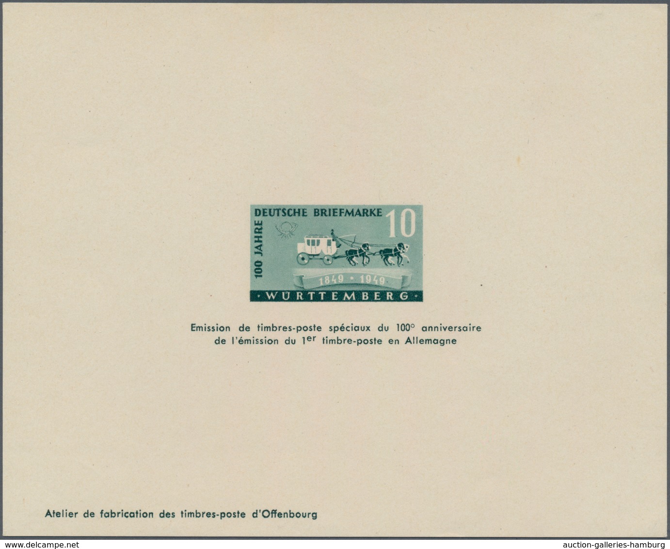 Französische Zone - Württemberg: 1949, 10 Pf Und 20 Pf 100 Jahre Deutsche Briefmarken Im Kompletten - Andere & Zonder Classificatie