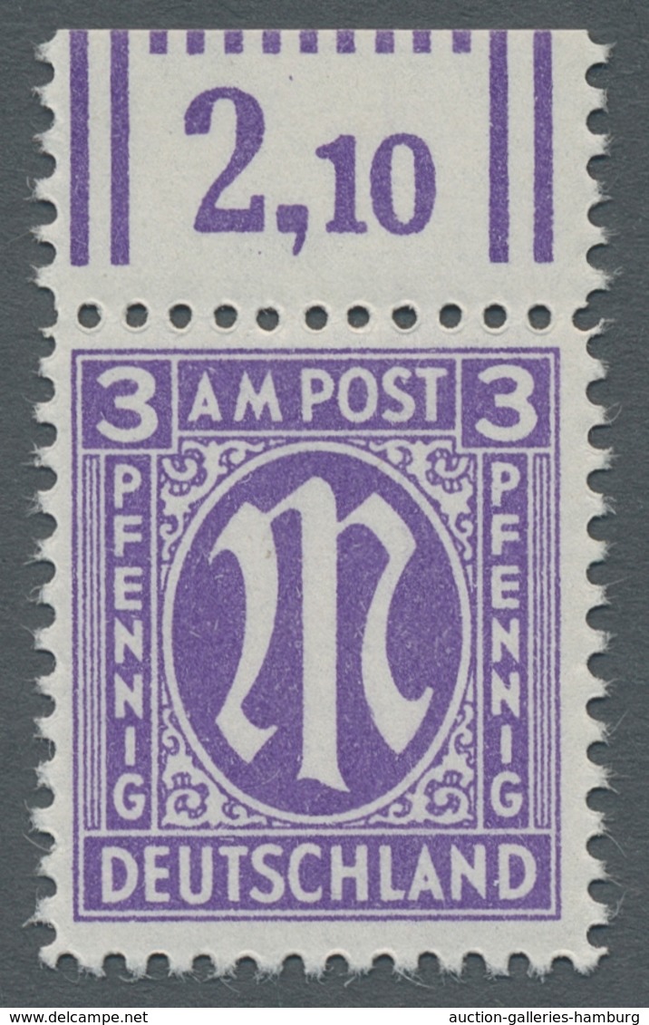 Bizone: 1945, "3 Pfg. Blauviolett Mit Zähnung 11 ½", Postfrischer Oberrandwert In Tadelloser Erhaltu - Andere & Zonder Classificatie