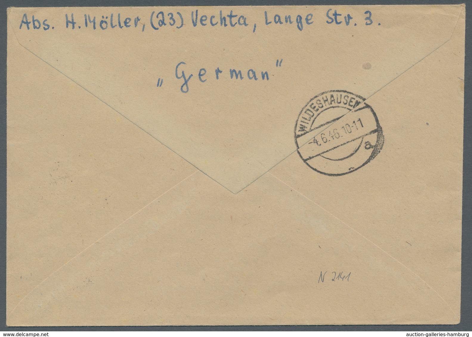Bizone: 1945, AM-Post Deutscher Druck 80 Pfennig Als Attraktive Mischfrankatur Mit Zwei Weiteren AM- - Sonstige & Ohne Zuordnung