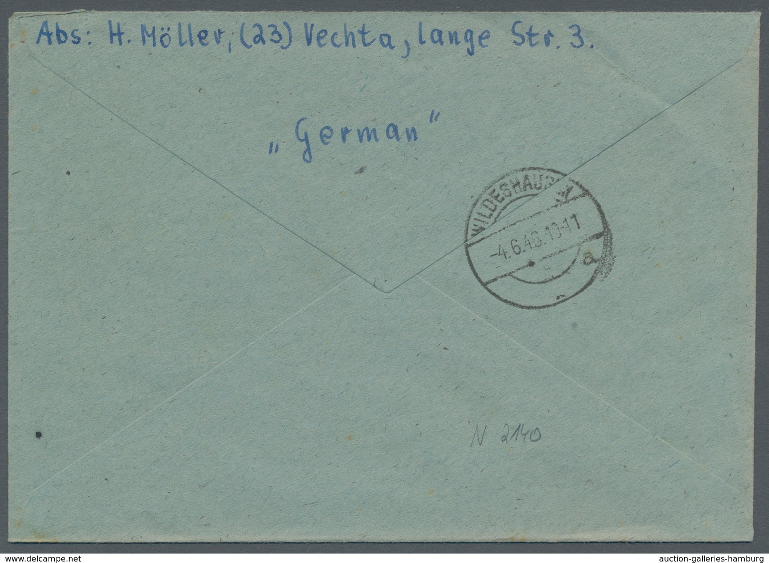 Bizone: 1945, AM-Post Deutscher Druck 1 Mark In Mischfrankatur Mit Kontrollrat 8 Pfg. Als Portoricht - Sonstige & Ohne Zuordnung