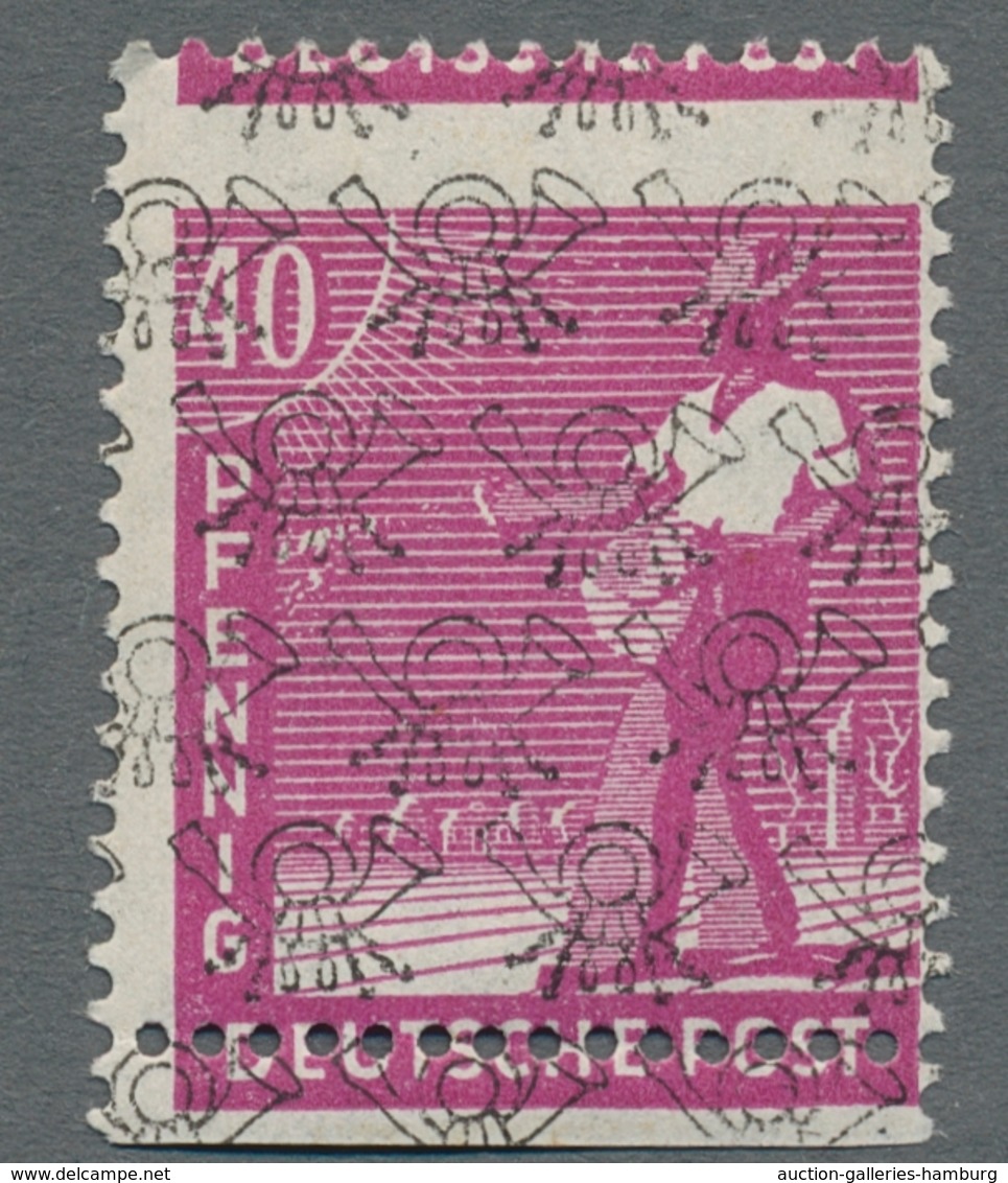 Bizone: 1948, Netzaufdruck Auf 40 Pfennig Arbeiter Zwei Senkrecht Verzähnte Werte Postfrisch Mit Tei - Sonstige & Ohne Zuordnung