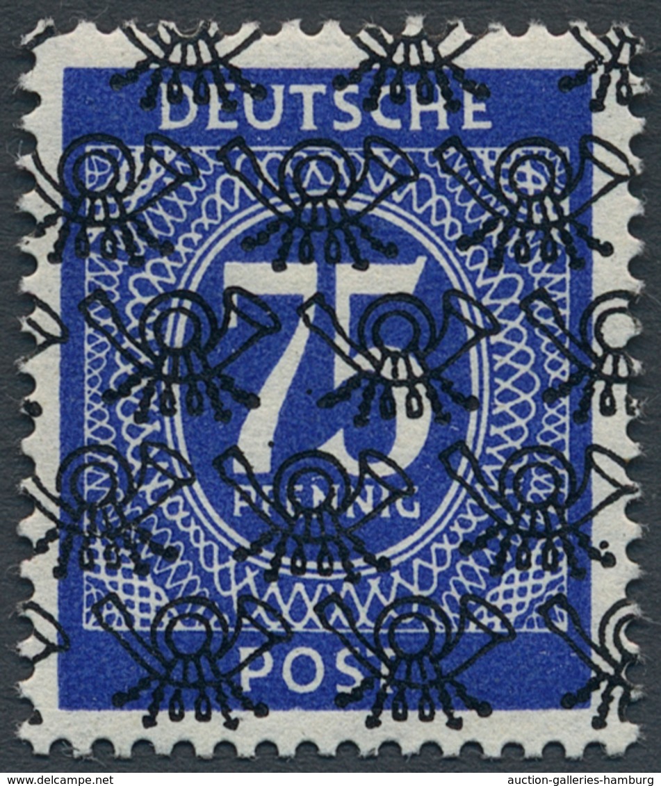 Bizone: 1948, 75 Pfg Netz/Ziffer Mit Liegendem Wasserzeichen Und Waagerechter Gummiriffelung In Post - Altri & Non Classificati