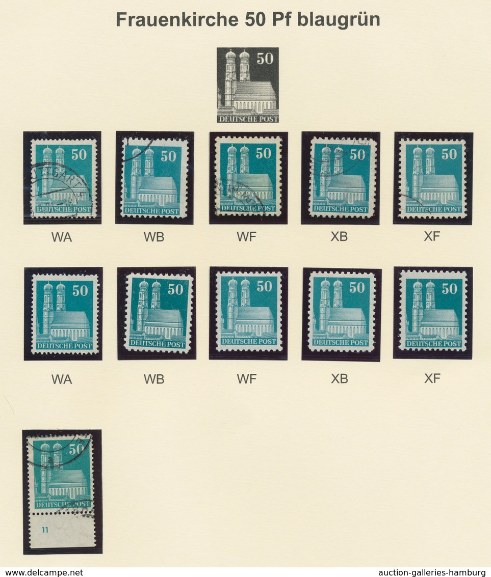 Bizone: 1948, Bauten-Spezialsammlung Von Weit- Und Enggezähnten Werten Aus 2 Pfennig Bis 2 DM In Ein - Sonstige & Ohne Zuordnung