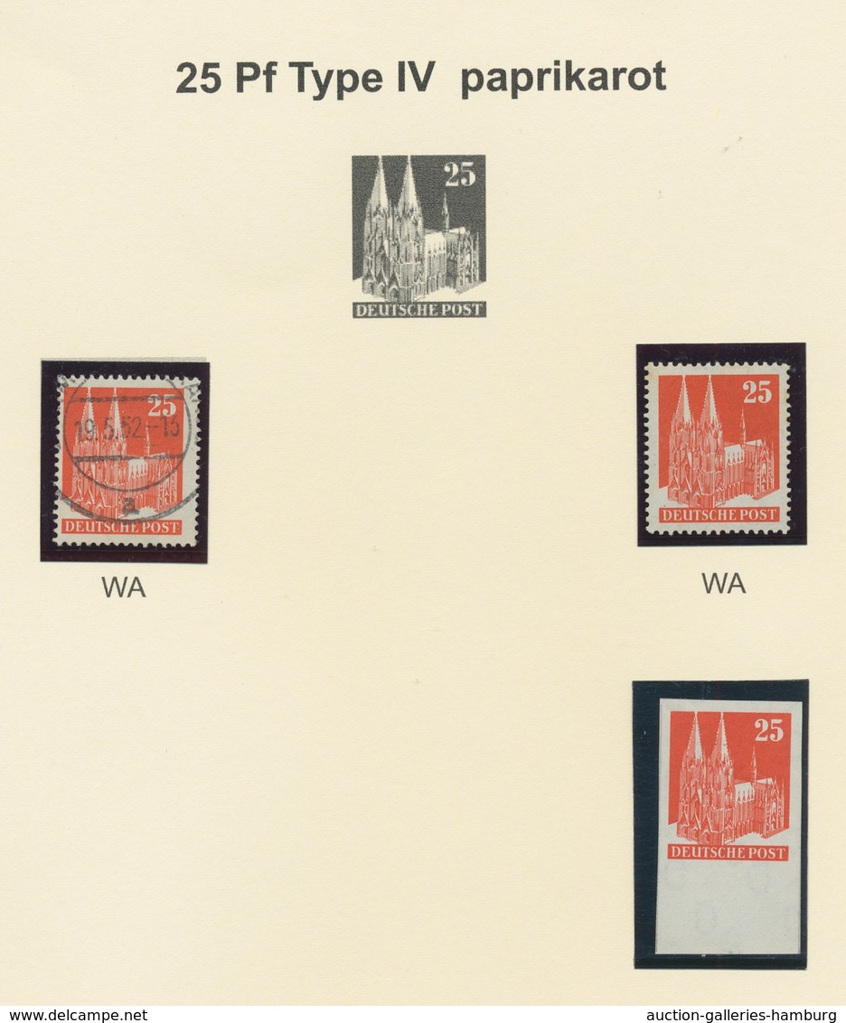 Bizone: 1948, Bauten-Spezialsammlung Von 61 Weit- Und Enggezähnten Werten Der 25 Pfennig Orangerot A - Sonstige & Ohne Zuordnung