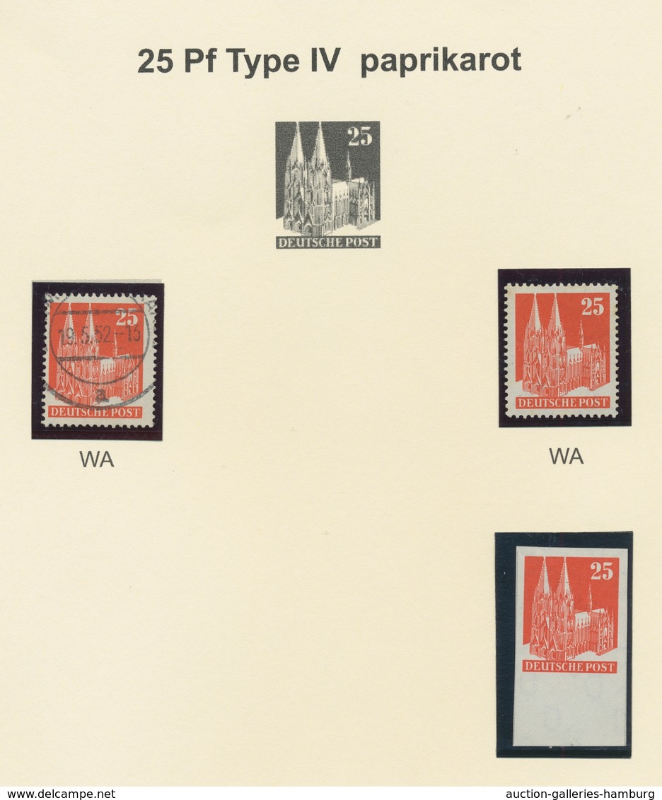 Bizone: 1948, Bauten-Spezialsammlung Von 61 Weit- Und Enggezähnten Werten Der 25 Pfennig Orangerot A - Otros & Sin Clasificación