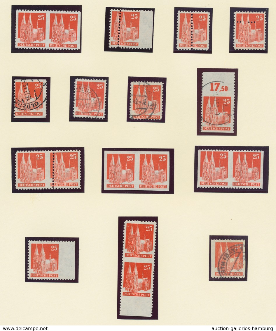 Bizone: 1948, Bauten-Spezialsammlung Von 61 Weit- Und Enggezähnten Werten Der 25 Pfennig Orangerot A - Andere & Zonder Classificatie