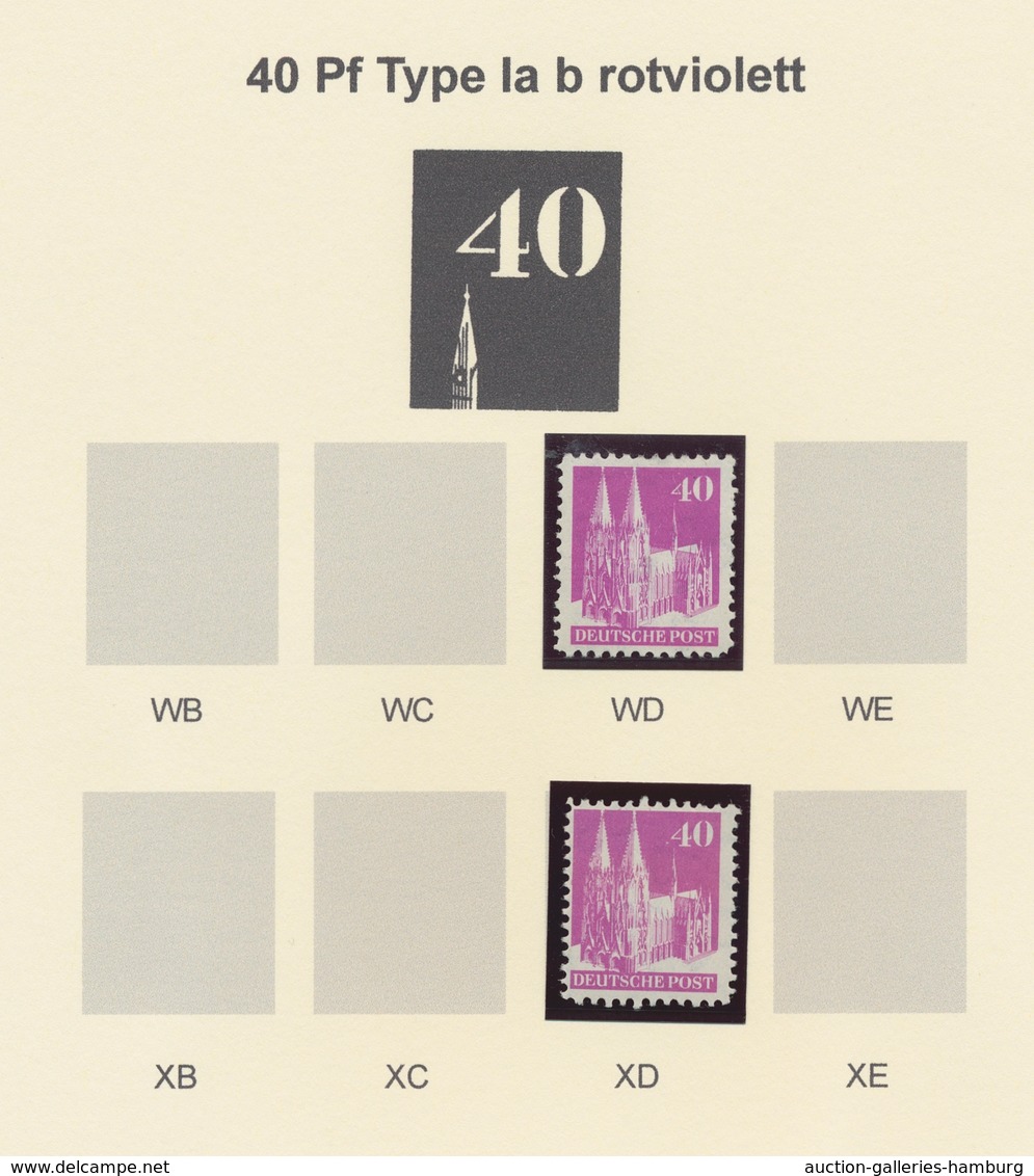 Bizone: 1948, Bauten-Spezialsammlung Von Etwa 120 Weit- Und Enggezähnten Werten Der 40 Pfennig Purpu - Otros & Sin Clasificación