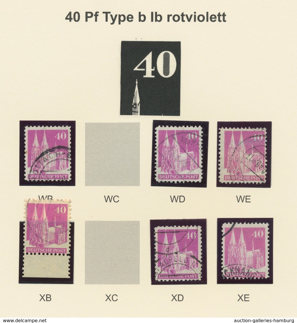 Bizone: 1948, Bauten-Spezialsammlung Von Etwa 120 Weit- Und Enggezähnten Werten Der 40 Pfennig Purpu - Other & Unclassified