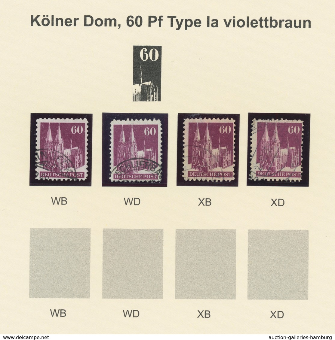 Bizone: 1948, Bauten-Spezialsammlung Von über 110 Weit- Und Enggezähnten Werte Der 60 Pfennig Lila A - Autres & Non Classés