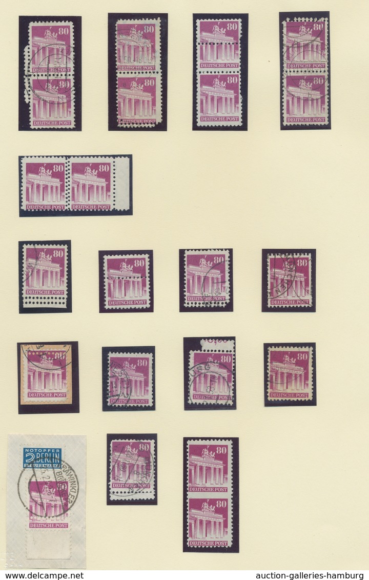 Bizone: 1948, Bauten-Spezialsammlung Von 34 Weit- Und Enggezähnten Werten Der 80 Pfennig Dunkelkarmi - Altri & Non Classificati