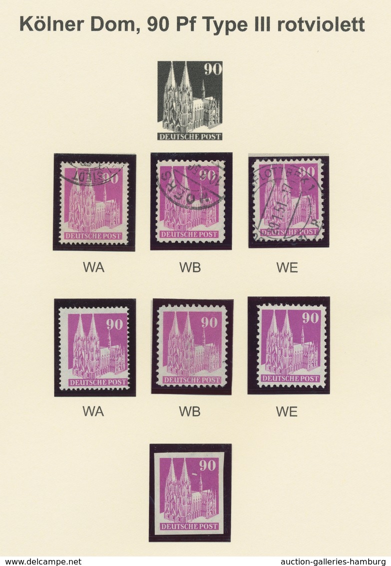 Bizone: 1948, Bauten-Spezialsammlung Von 94 Weit- Und Enggezähnten Werten Der 90 Pfennig Purpur Auf - Sonstige & Ohne Zuordnung
