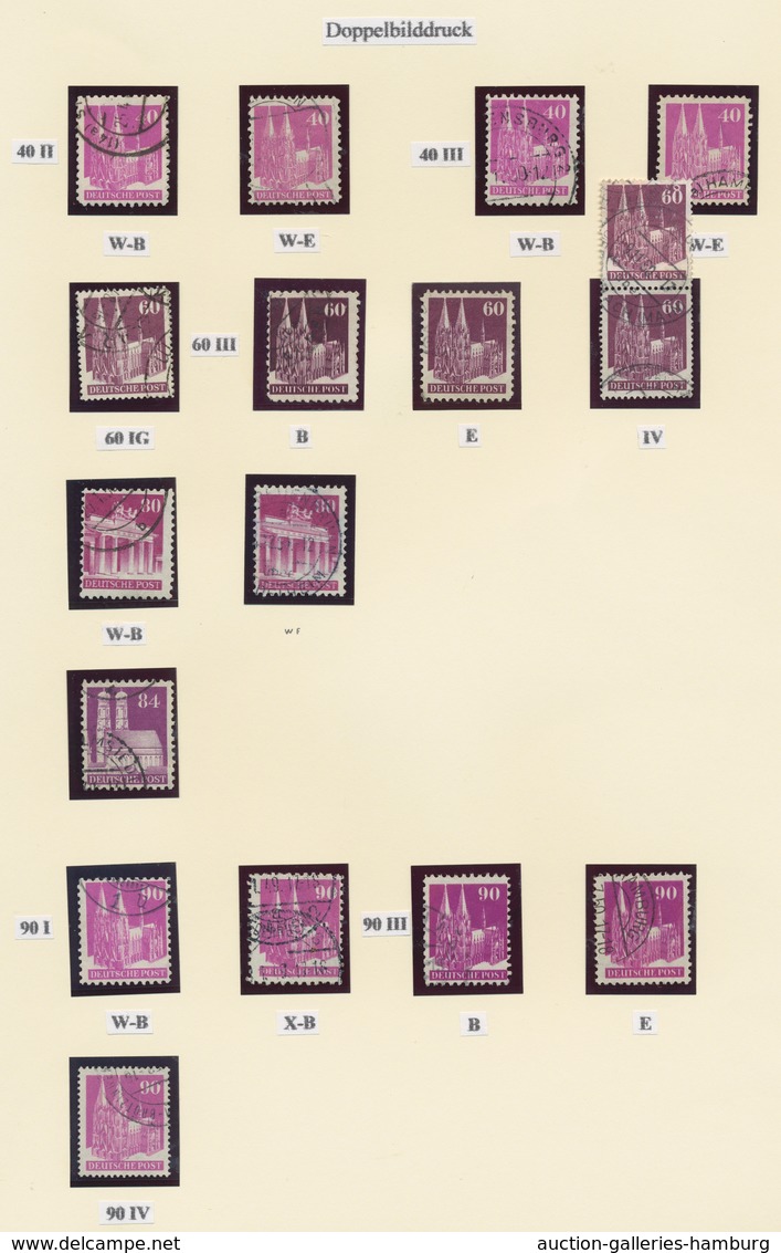 Bizone: 1948, Bis Auf Eine Ungebrauchte 5 DM Gestempelte Bauten-Partie Von 30 Weitgezähnten Werten A - Andere & Zonder Classificatie