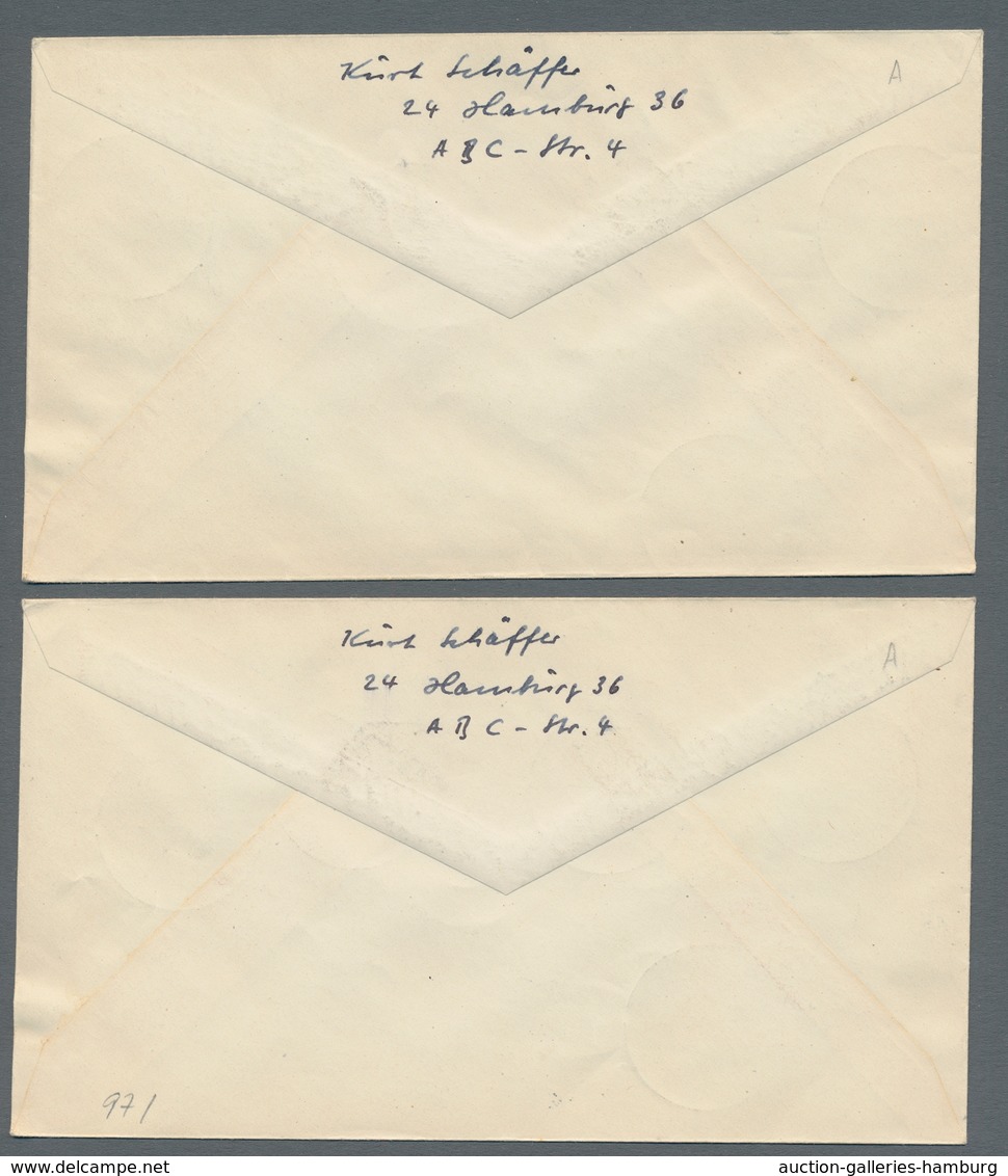 Bizone: 1948, "Bauten Weite Zähnung", Kompletter Satz Inkl. Markwerte Auf Fünf Sammlerbriefen Von HA - Otros & Sin Clasificación