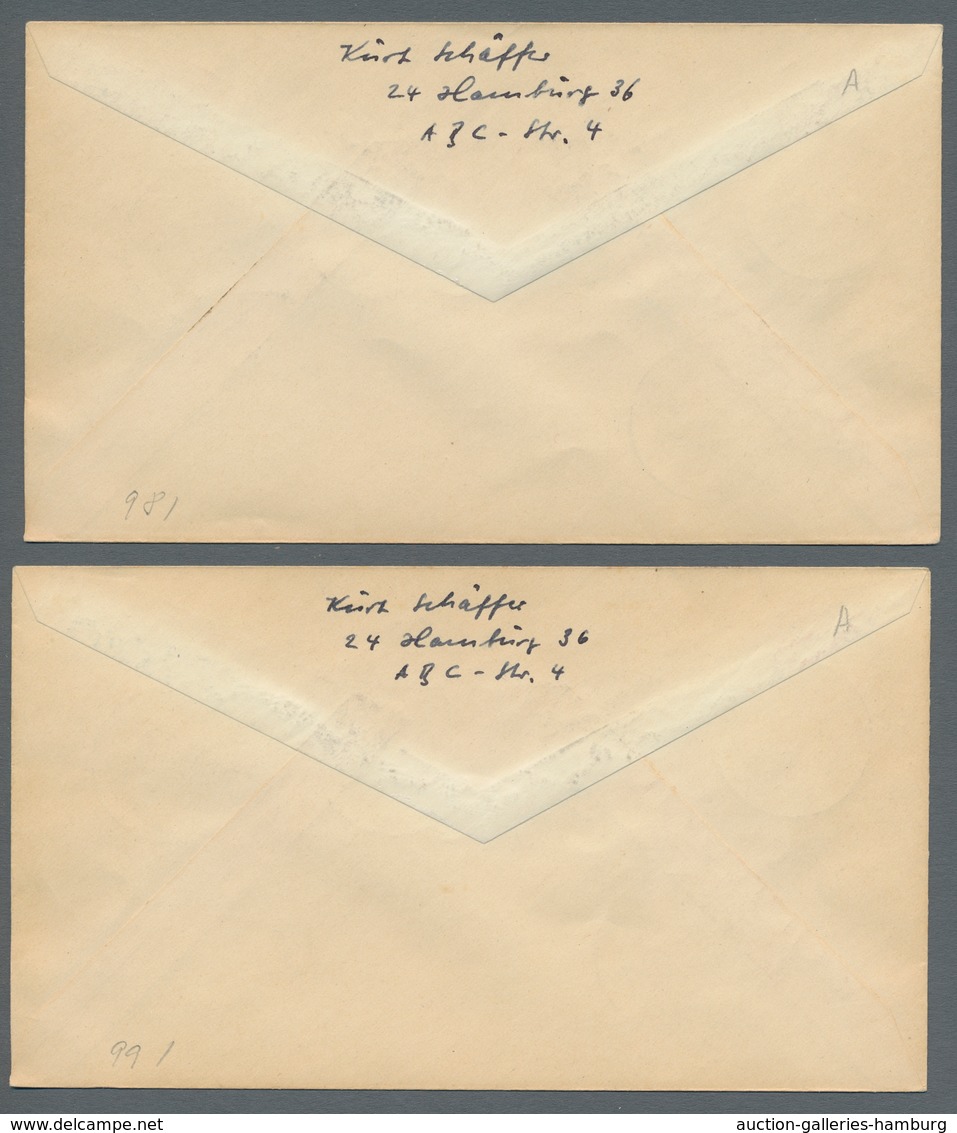 Bizone: 1948, "Bauten Weite Zähnung", Kompletter Satz Inkl. Markwerte Auf Fünf Sammlerbriefen Von HA - Andere & Zonder Classificatie