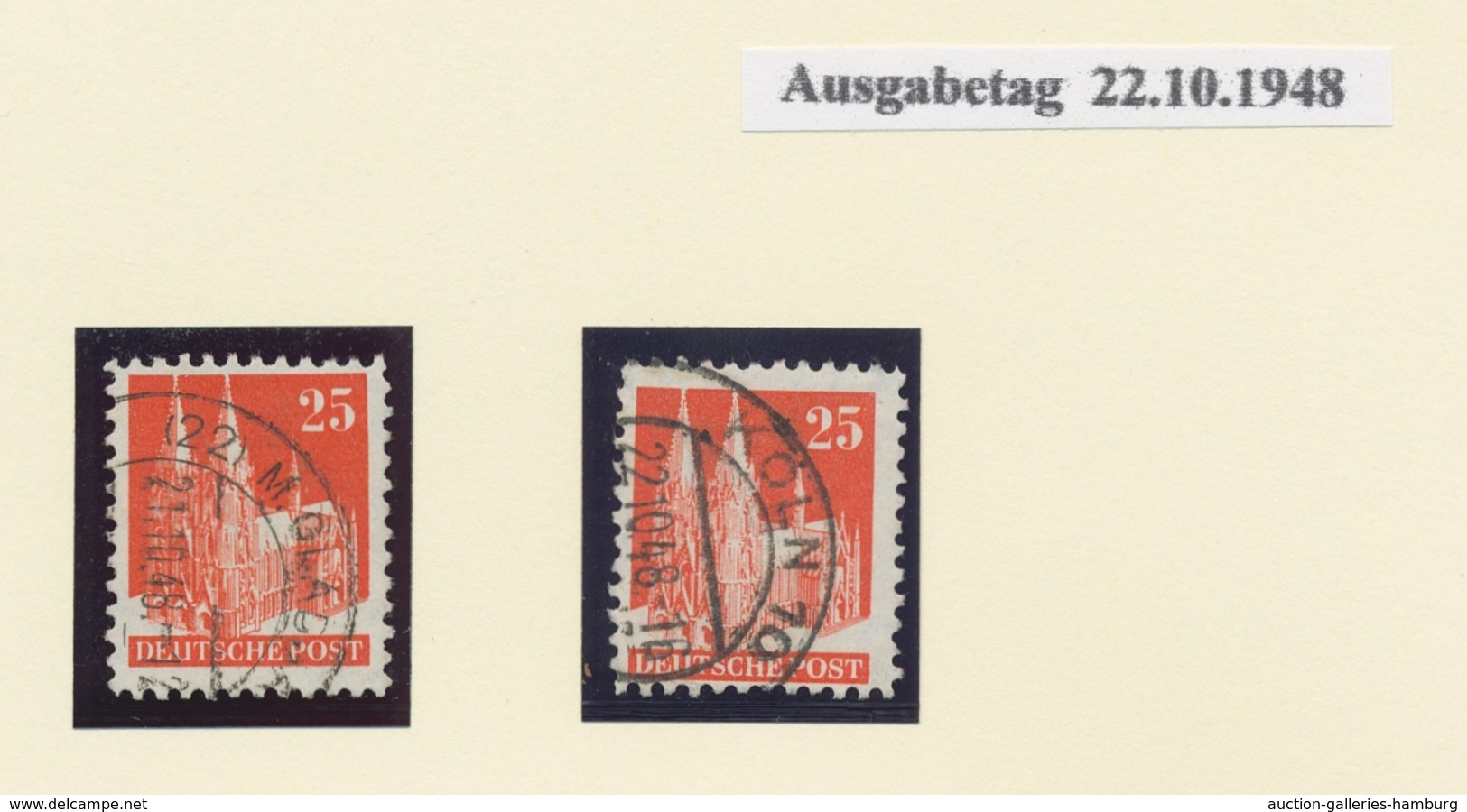 Bizone: 1948, Bauten Ersttagsstempelpartie Von 41 Weit Gezähnten Werten Aus 2 Pfennig Bis 1,- DM Und - Otros & Sin Clasificación