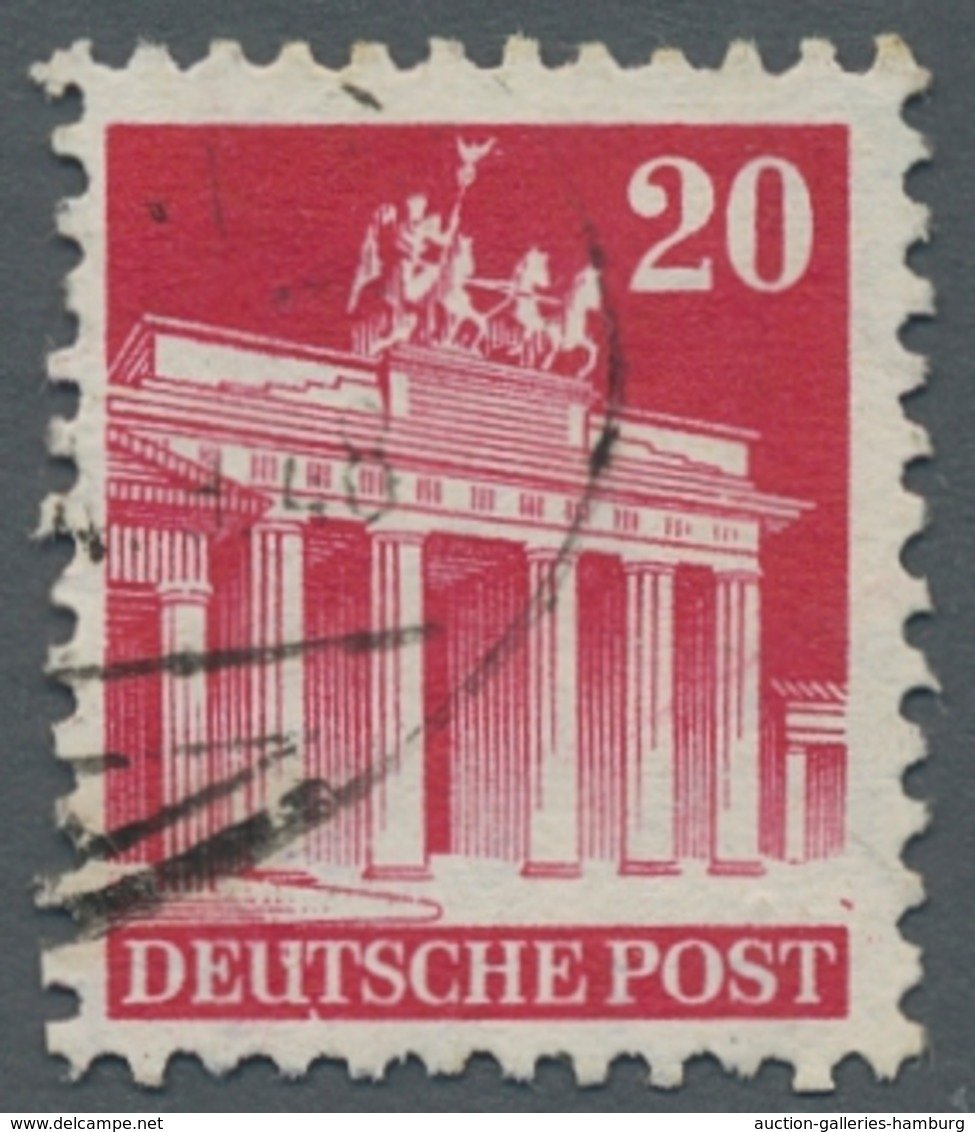 Bizone: 1948, 20 Pfennig Karminrot Weitgezähnt Mit Bahnpoststempelentwertung, Mit Wasserzeichen 1Z U - Autres & Non Classés