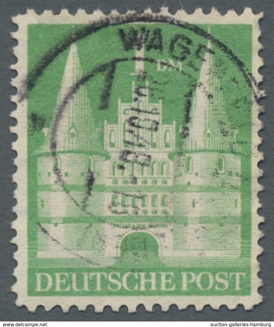 Bizone: 1948, Bauten 1 DM Weitgezähnt Entwertet "Wagenfeld (Bz Bremen) 26.10.48" In Der Farbe Mittel - Autres & Non Classés