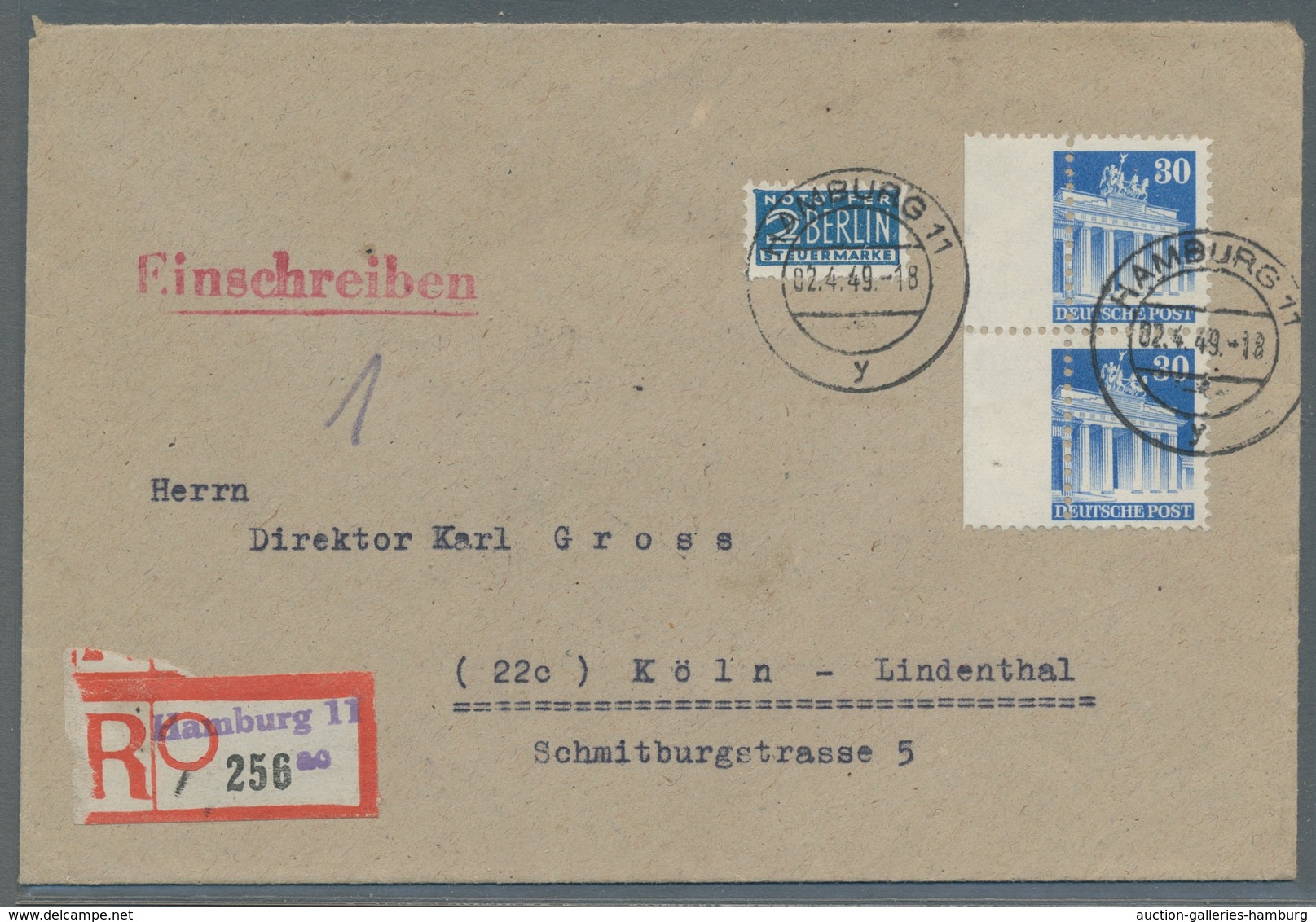 Bizone: 1948, Partie Von 35 Werten Der 25 Pfennig Enggezähnt Auf 22 Briefen, Darunter U.a. 9 Paare U - Autres & Non Classés