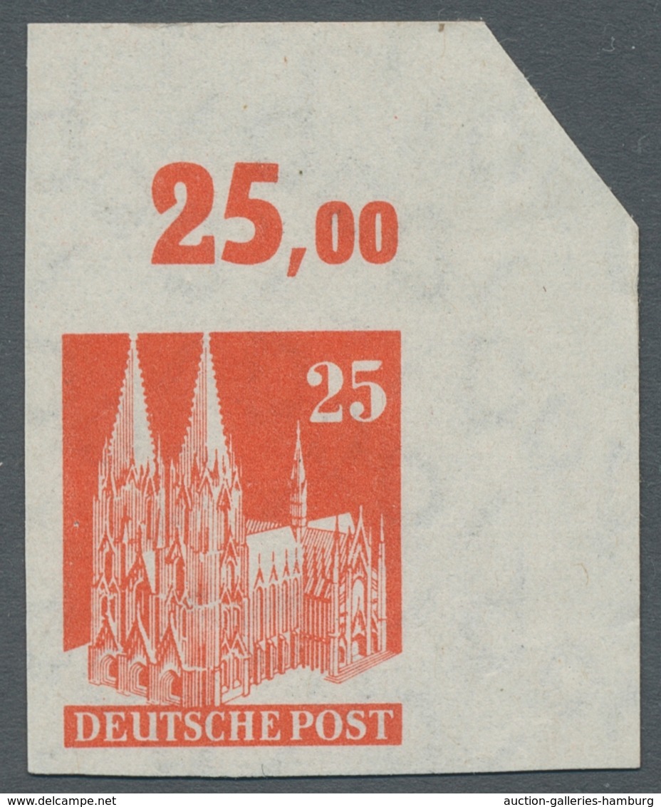 Bizone: 1948, Bauten 25 Pfennig Orangerot Ungezähnt Aus Der Rechten Oberen Ecke In Tadelloser Postfr - Autres & Non Classés