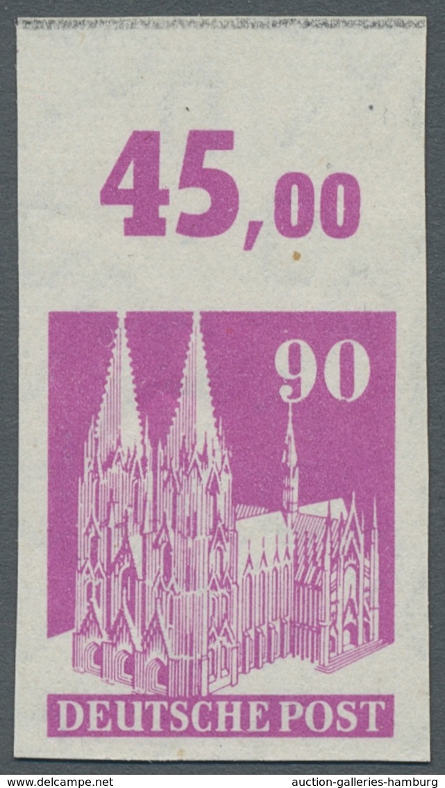 Bizone: 1948, Bauten 90 Pfennig Lilapurpur Ungezähnt Vom Oberrand In Tadelloser Postfrischer Erhaltu - Autres & Non Classés