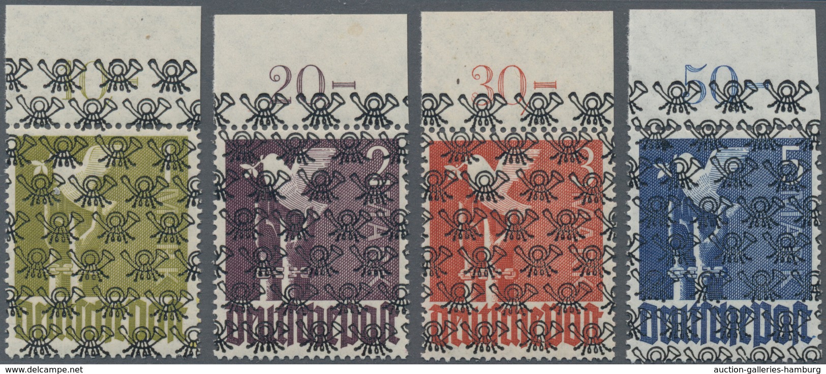 Bizone: 1948. Einheitlicher Luxus-OR-Satz, Ndgz, Postfrisch. Selten. Fotoattestkopie Schlegel Für 4e - Autres & Non Classés
