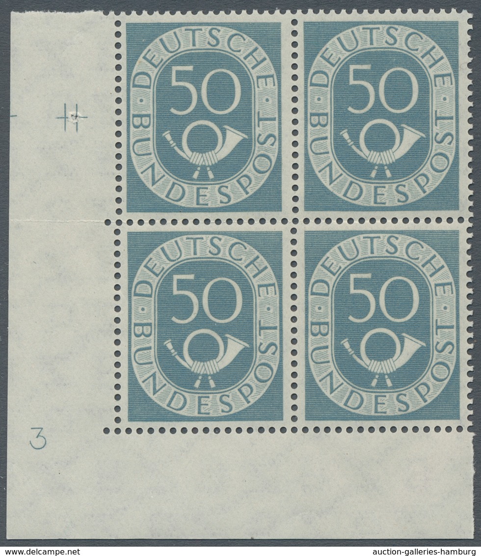 Bundesrepublik Deutschland: 1951, "Posthorn", Postfrischer Viererblocksatz In Tadelloser Erhaltung M - Other & Unclassified