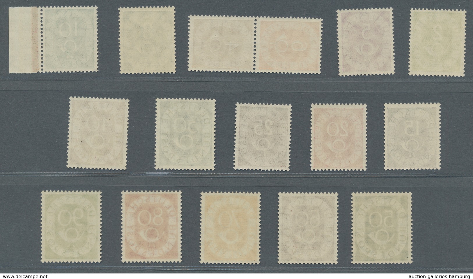 Bundesrepublik Deutschland: 1951, Posthornsatz 16 Werte Komplett In Tadellos Postfrischer Erhaltung - Other & Unclassified