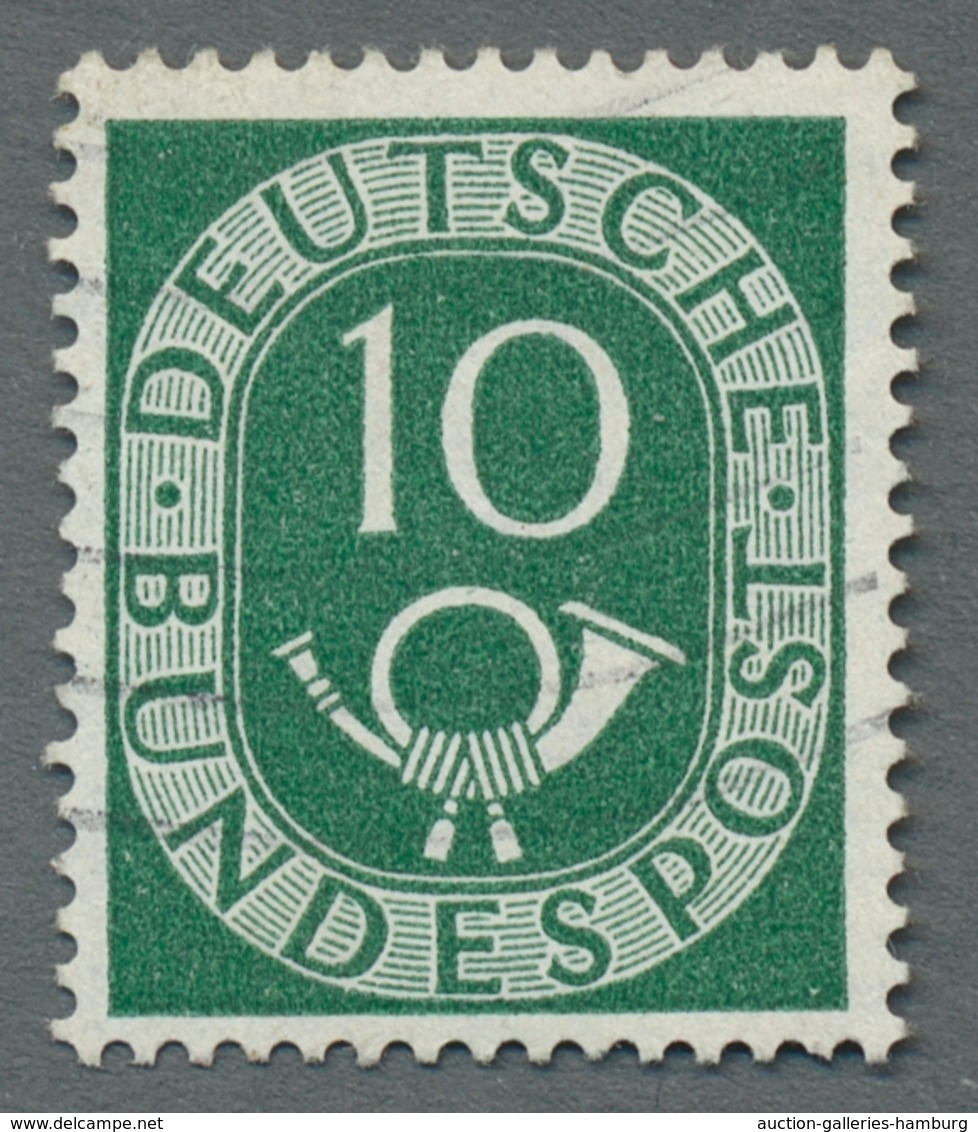 Bundesrepublik Deutschland: 1951, "10 Pfg. Posthorn Mit Wasserzeichen Vb", Sauber Mit Teilen Eines M - Otros & Sin Clasificación