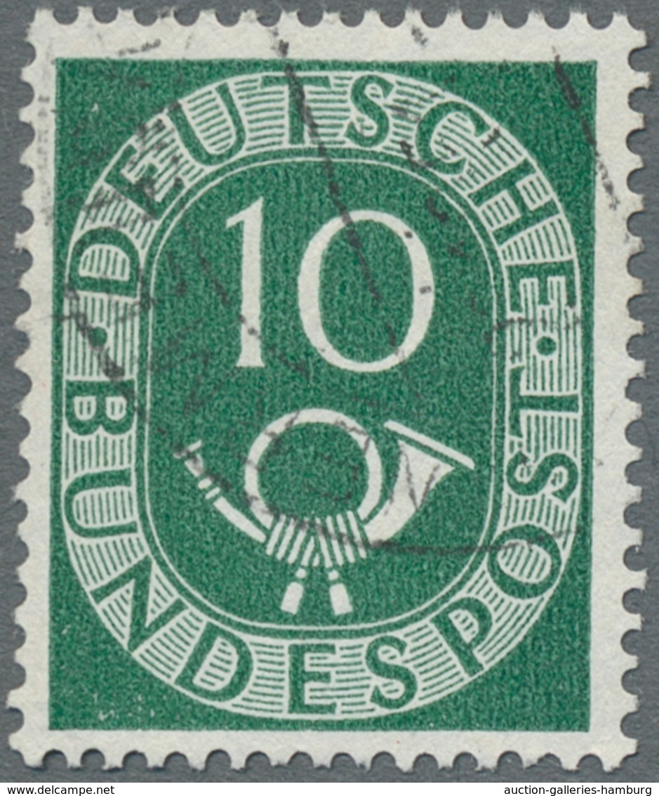 Bundesrepublik Deutschland: 1951, "10 Pfg. Posthorn Mit Wasserzeichen Z", Sauber Gestempelter Wert I - Otros & Sin Clasificación