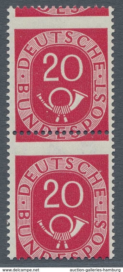 Bundesrepublik Deutschland: 1951, "20 Pfg. Posthorn", Senkrechtes Postfrisches Paar Mit Starker, Dek - Sonstige & Ohne Zuordnung
