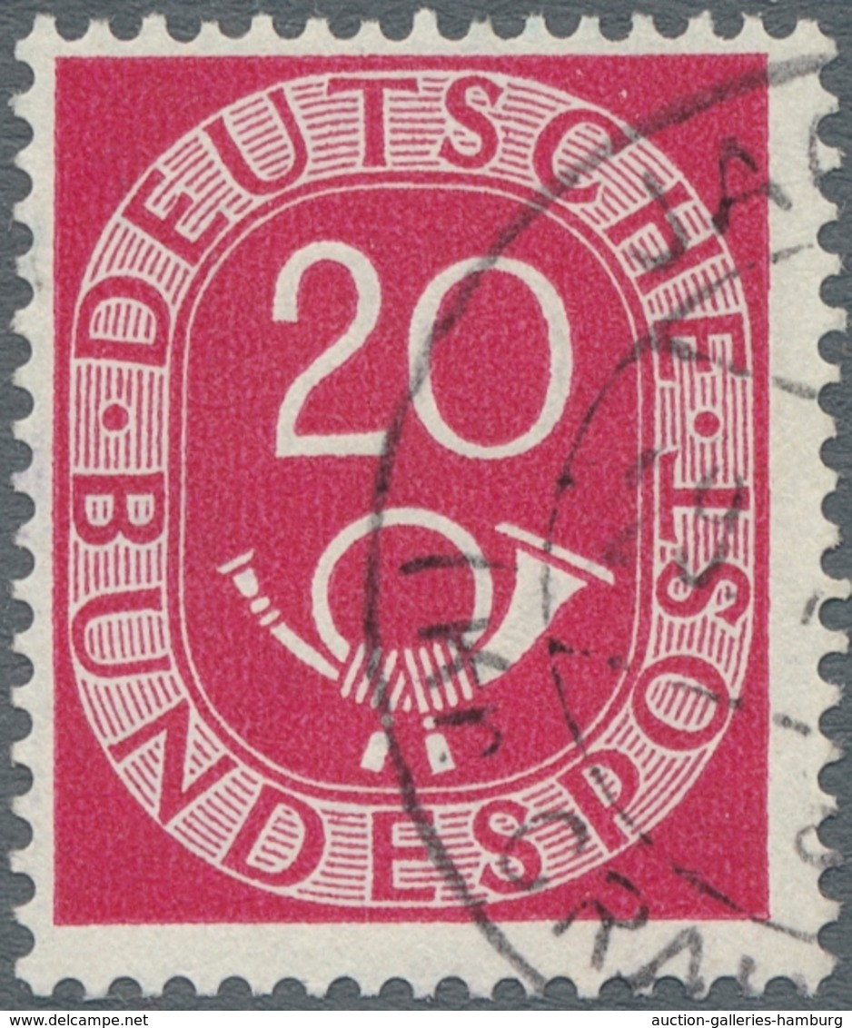 Bundesrepublik Deutschland: 1951, "20 Pfg. Posthorn Mit Wasserzeichen Z", Sauber Gestempelter Wert M - Altri & Non Classificati