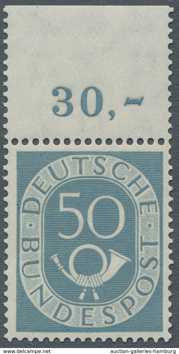 Bundesrepublik Deutschland: 1951, "50 Pfg. Posthorn", Postfrischer Oberrandwert In Tadelloser Erhalt - Andere & Zonder Classificatie