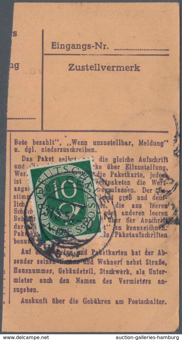 Bundesrepublik Deutschland: 1951, 60 Pfg. Posthorn Vom Unterrrand Mit Formnummer "2c" Auf Paketkarte - Otros & Sin Clasificación