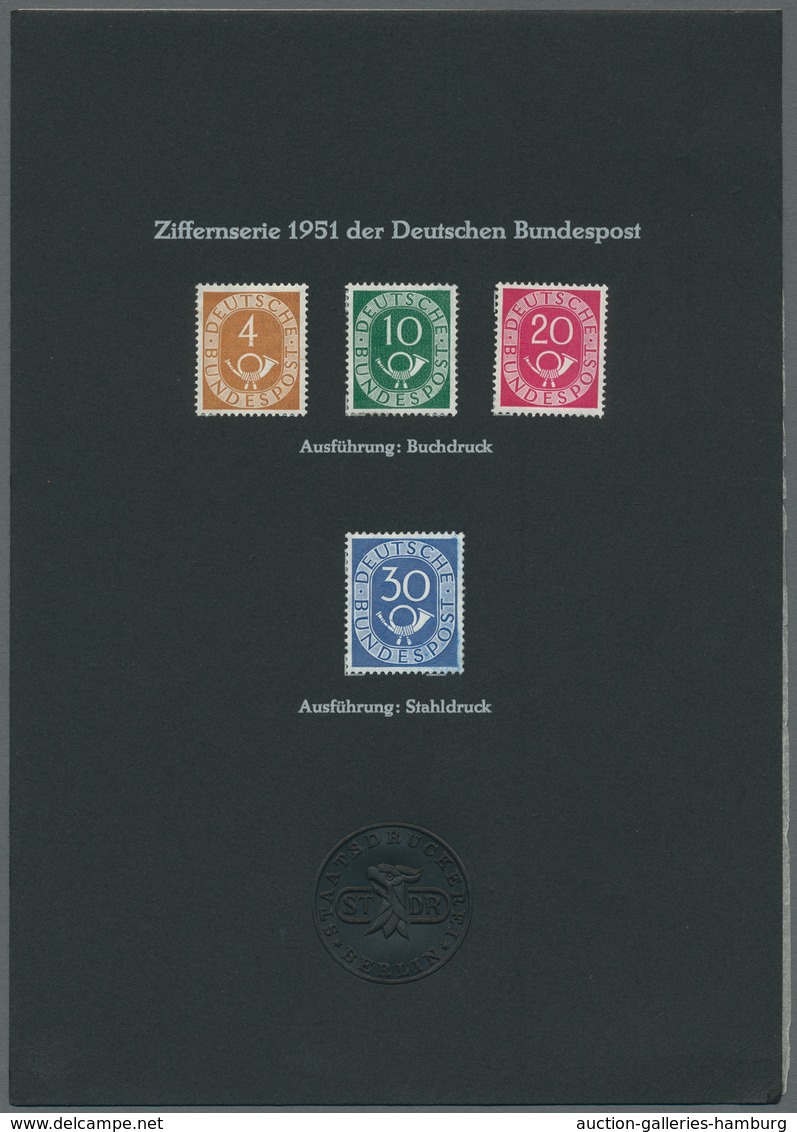 Bundesrepublik Deutschland: 1951, "Posthorn Ankündigungskarton 2" Mit Aufgeklebten Werten Zu 4, 10, - Otros & Sin Clasificación