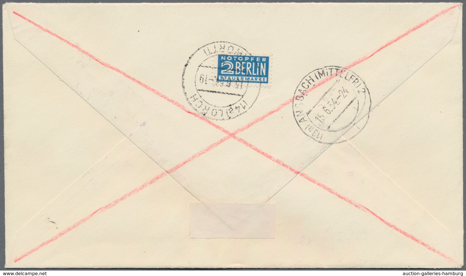 Bundesrepublik Deutschland: 1954. Heuss 2 DM. Ausgesucht Schöner Luxus-Eilboten-R-Sieger-FDC, Ank.-S - Autres & Non Classés