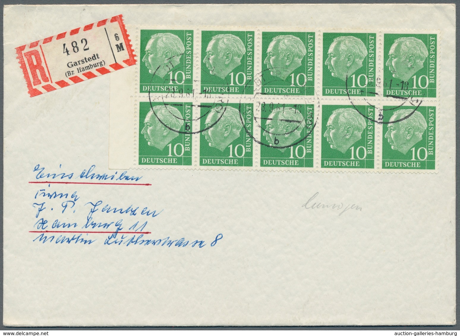 Bundesrepublik - Markenheftchen: 1960, "10 Pfg. Heuss Lumogen", Sauber GARSTEDT 28.9.61 Gestempeltes - Autres & Non Classés