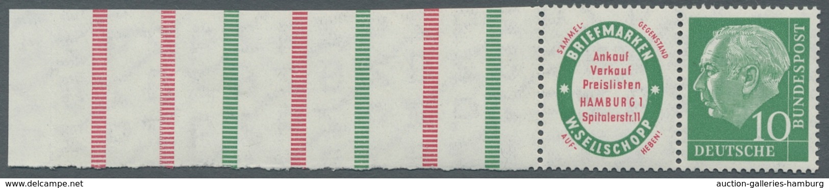 Bundesrepublik - Zusammendrucke: 1955, "Heuss", Fast Komplette Garnitur Der Kombinationen Aus MHB 3, - Se-Tenant