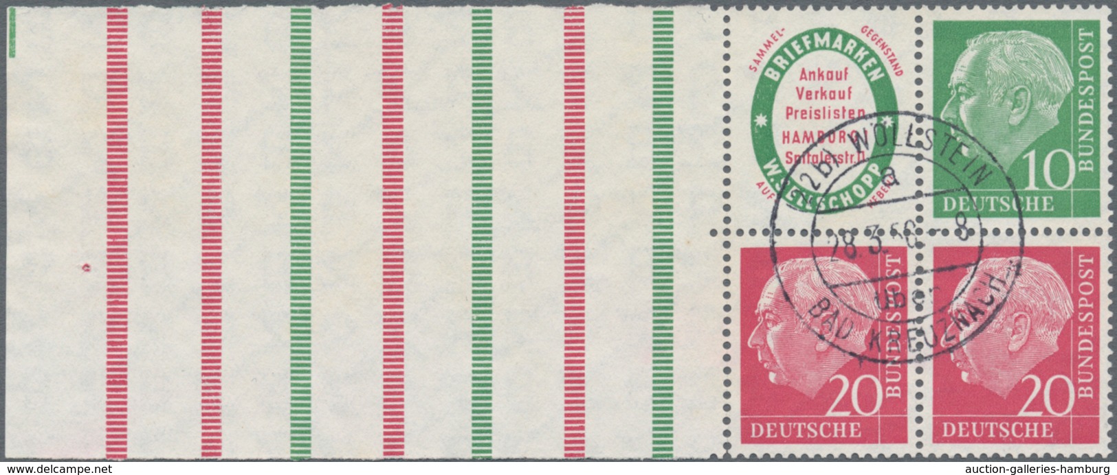 Bundesrepublik - Zusammendrucke: 1955, Heuss Randleiste + R 1+ 10 Pfg. Sowie Randleiste + 20 Pfg. Zu - Se-Tenant