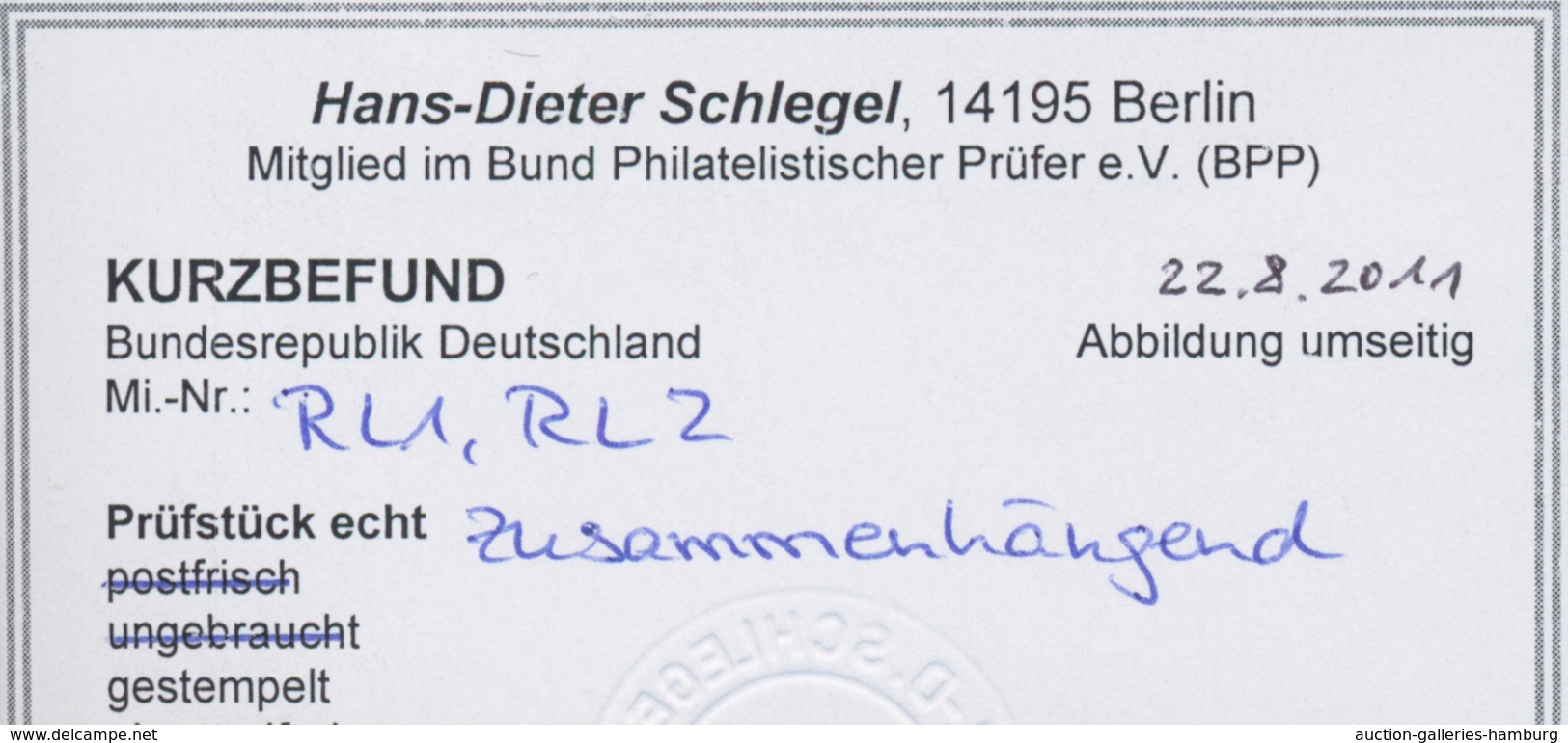 Bundesrepublik - Zusammendrucke: 1955, Heuss Randleiste + R 1+ 10 Pfg. Sowie Randleiste + 20 Pfg. Zu - Zusammendrucke