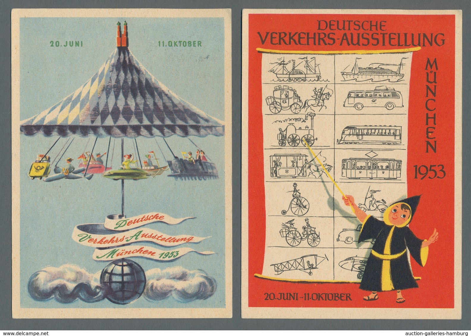 Bundesrepublik - Ganzsachen: 1948, "100 Pfg. Luftpostbrief", dreimal LF 1 II sowie einmal LF 2 II je