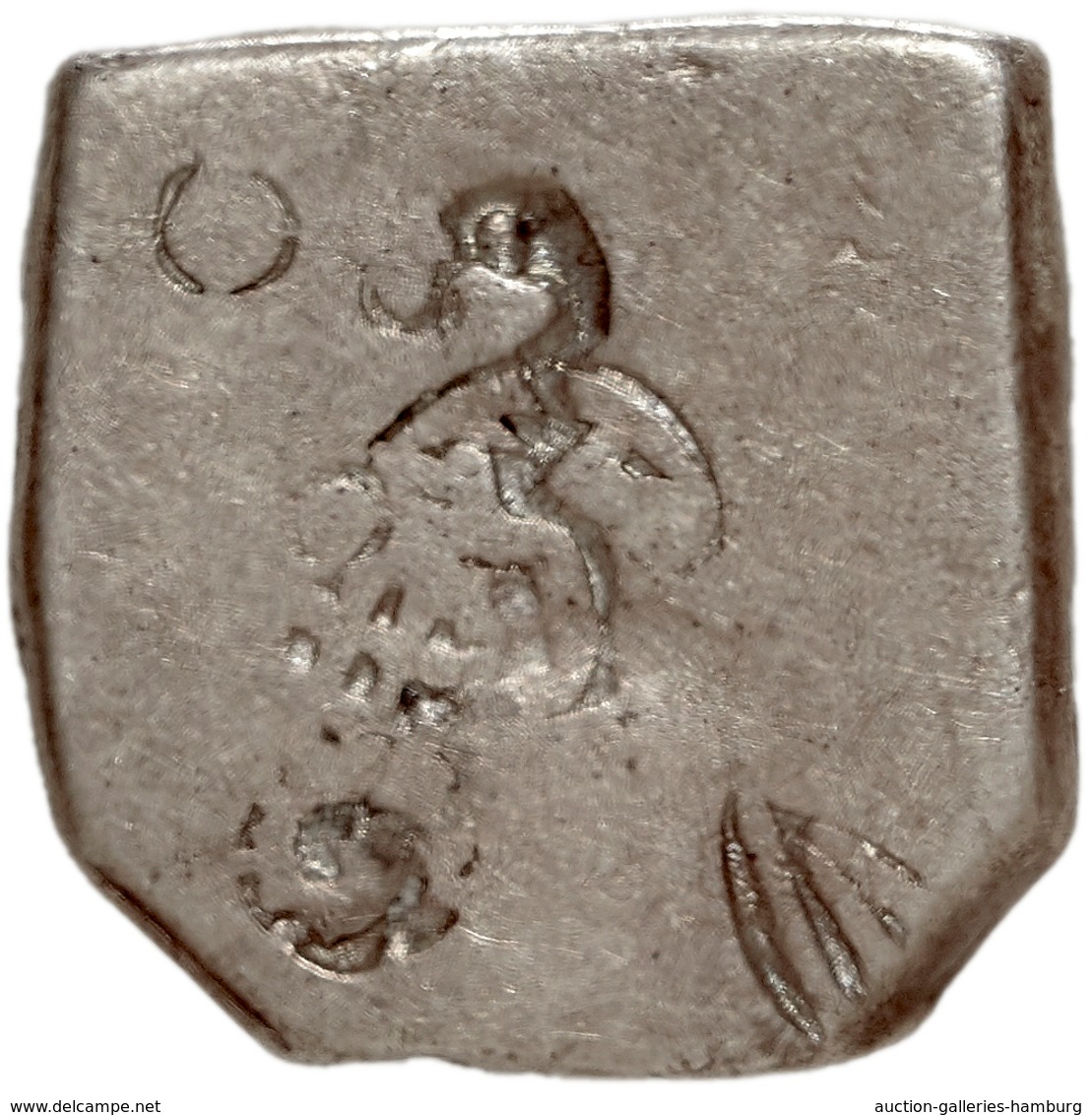 Baktrien: 303-220 V.Chr., AR-Drachme Mit Gegenstempel. Gewicht 3,19 Gramm. - Grecques