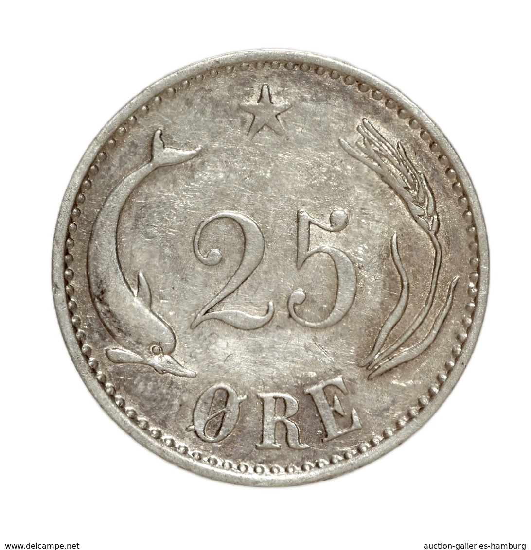 Dänemark: 1886-1891, "Christian IX." 10 Öre Von 1886 In Schöner Bis Sehr Schöner Erhaltung Und 25 Ör - Danemark